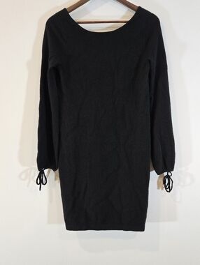 White +  Warren Black Cashmere Sweater Dress Sz XS S 4 6 Comfy Classic Cozy